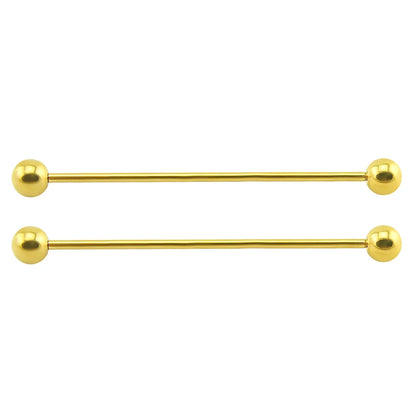 2 Pieces Long Industrial Barbell Fashion 14G/1.6m 50mm Ear Ring Piercing 5 Colors Earrings Piercing Jewelry