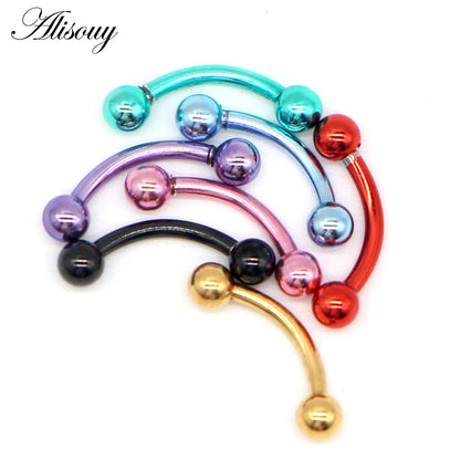 Alisouy 1pc Stainless Steel Horseshoe Spike Nose Septum Rings Eyebrow Tragus Ear Rings Body Piercing Nariz Jewelry Piercing