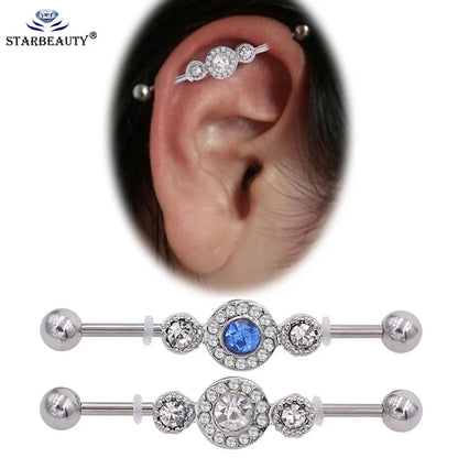 1PC Industrial Barbell Piercing Earrings Long Bar Cartilage Scaffold  Body Jewery