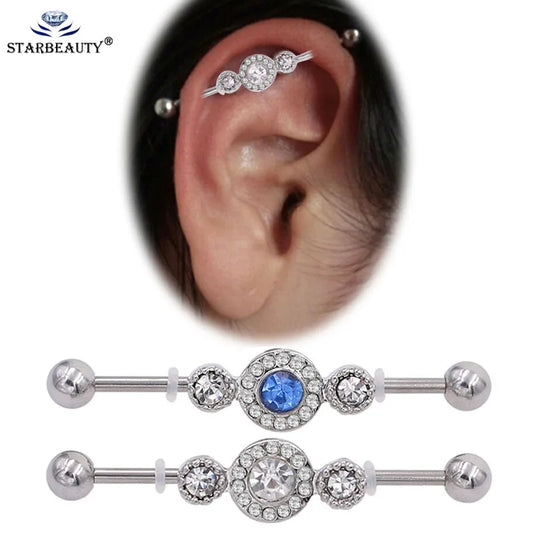 1PC Industrial Barbell Piercing Earrings Long Bar Cartilage Scaffold  Body Jewery