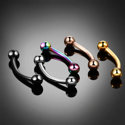 G23 Titanium Epoxy Curved Barbells Eyebrow Rings Piercing Curved Bar Banana Eyebrow Ear Cartilage Tragus Body Piercing Jewelry