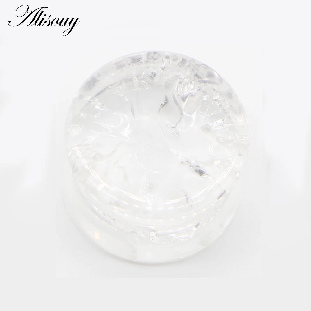 Alisouy 2pcs Crack Ear Expander Body Piercing Jewelry Organic Shattered Glass Ear Saddle Plugs Double Flared Tunnel Gauges