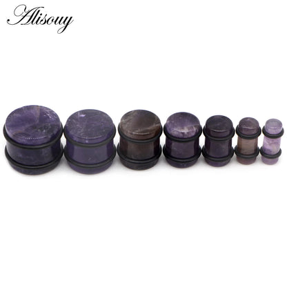 2PCS Natural Stone Ear Plugs Gauges Women Men Earrings Ear Flesh Tunnel Expander Ear Stretcher Body Piercing Jewelry 5mm-16mm