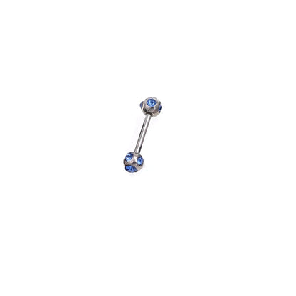 1Pc 10 Styles 1.2*10+4mm Zircon Ball Party Friendly Tongue Ring / Straight Barbell - Barbell Body Jewelry