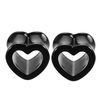 2Pcs/lot Acrylic Tunnels for Ears Heart Hollow Ear Plugs Tunnels Earlets Stretcher 4-12mm Ear Dilations Expanders Women Jewelry