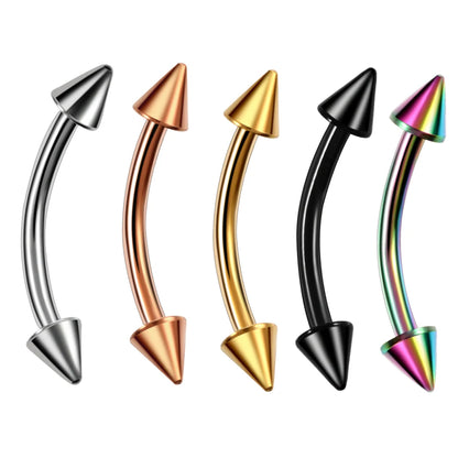 G23 Titanium Epoxy Curved Barbells Eyebrow Rings Piercing Curved Bar Banana Eyebrow Ear Cartilage Tragus Body Piercing Jewelry
