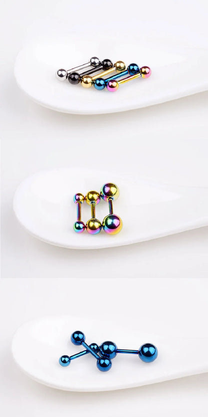 Stainless Steel Tragus Stud Earrings for Men and Women - 3pc Set