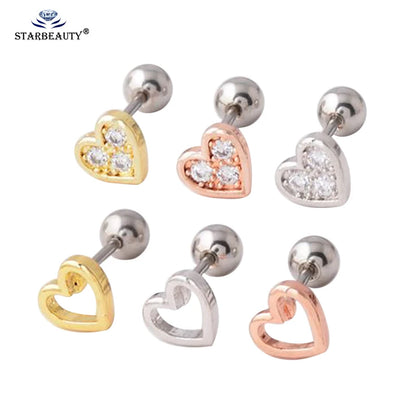 Versatile Heart-Shaped Stud Earrings - Multifunctional Body Jewelry for All Occasions