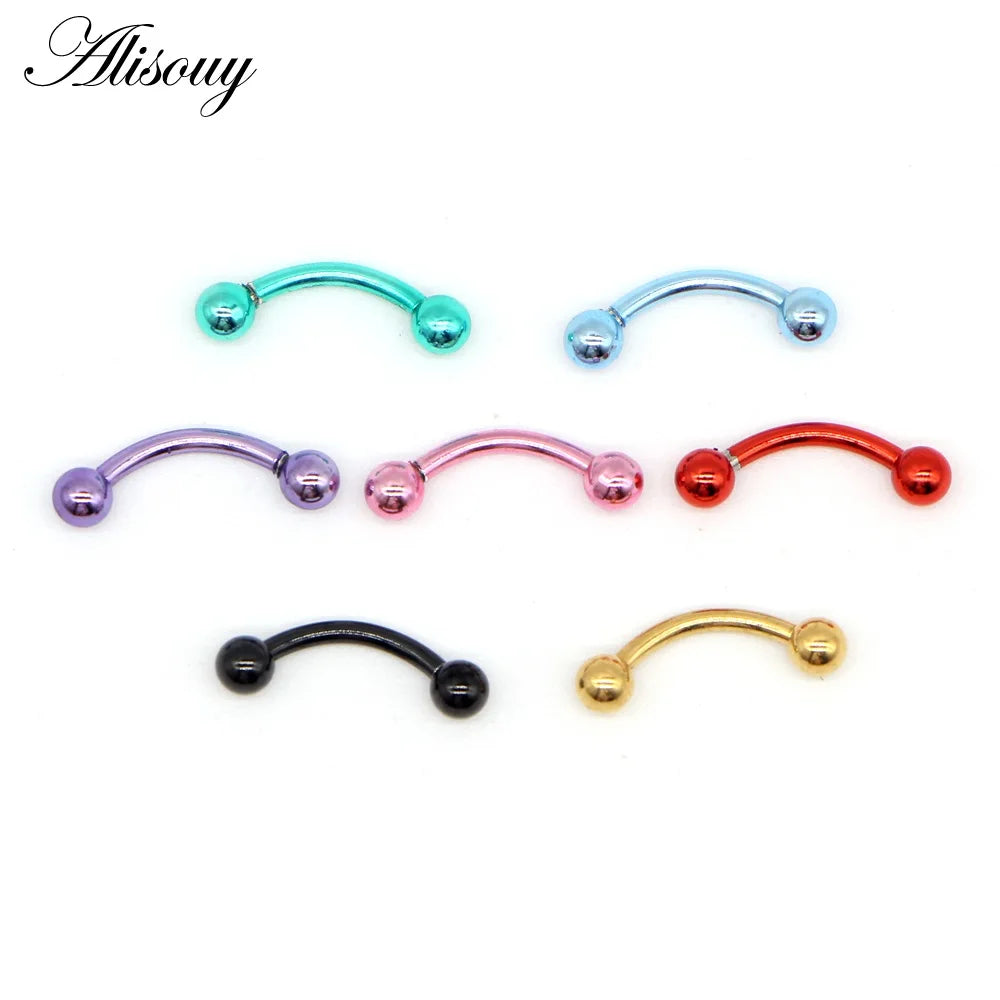 Alisouy 1pc Stainless Steel Horseshoe Spike Nose Septum Rings Eyebrow Tragus Ear Rings Body Piercing Nariz Jewelry Piercing