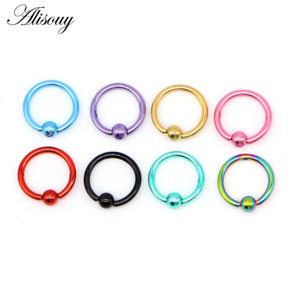 Alisouy 1pc Stainless Steel Horseshoe Spike Nose Septum Rings Eyebrow Tragus Ear Rings Body Piercing Nariz Jewelry Piercing