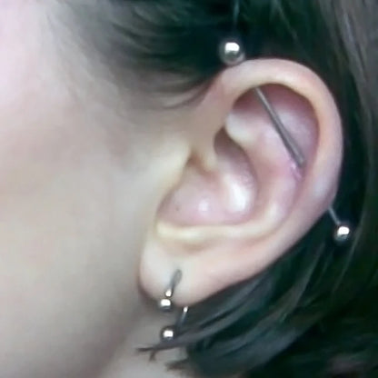 2 Pieces Long Industrial Barbell Fashion 14G/1.6m 50mm Ear Ring Piercing 5 Colors Earrings Piercing Jewelry