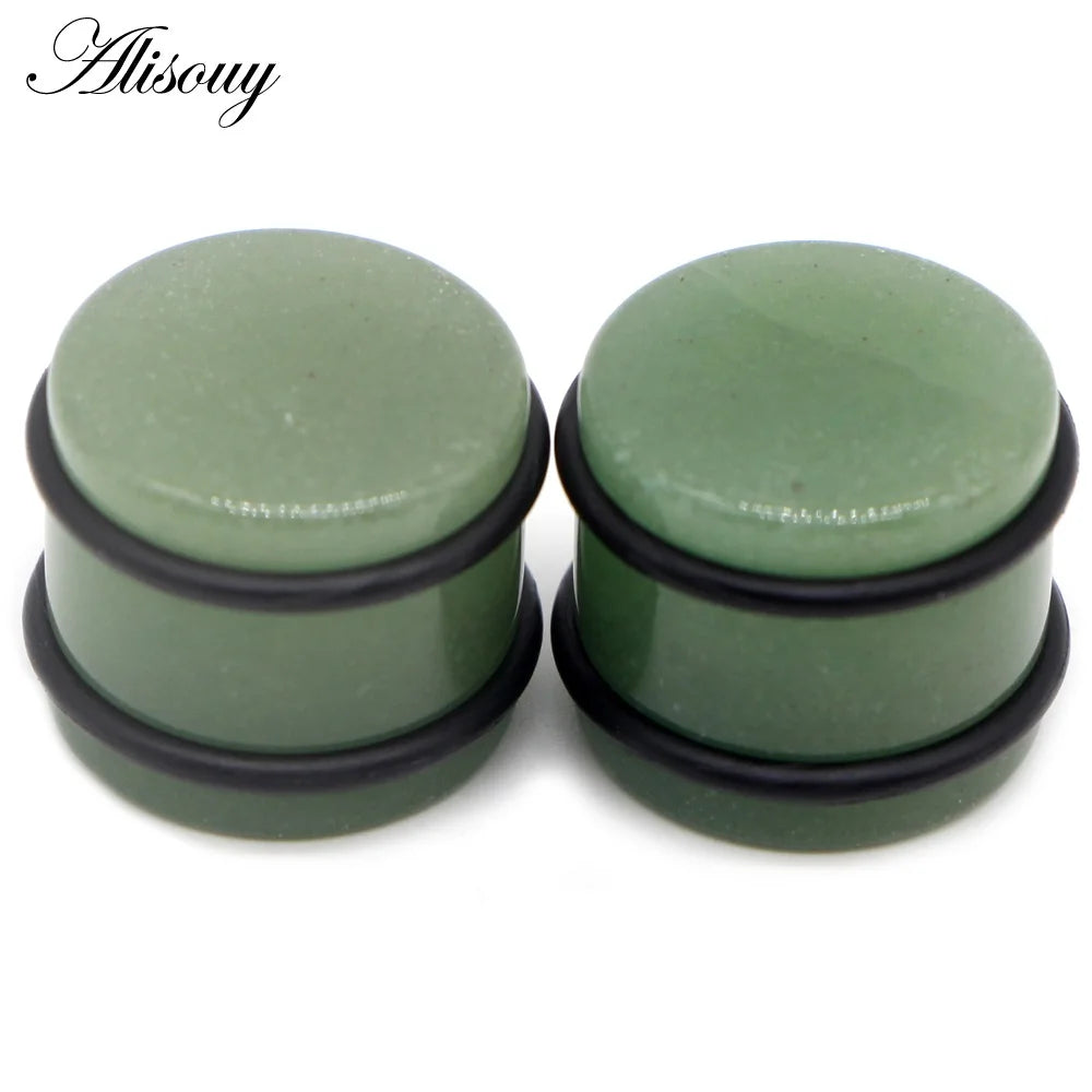 2PCS Natural Stone Ear Plugs Gauges Women Men Earrings Ear Flesh Tunnel Expander Ear Stretcher Body Piercing Jewelry 5mm-16mm