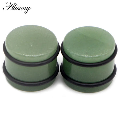 2PCS Natural Stone Ear Plugs Gauges Women Men Earrings Ear Flesh Tunnel Expander Ear Stretcher Body Piercing Jewelry 5mm-16mm