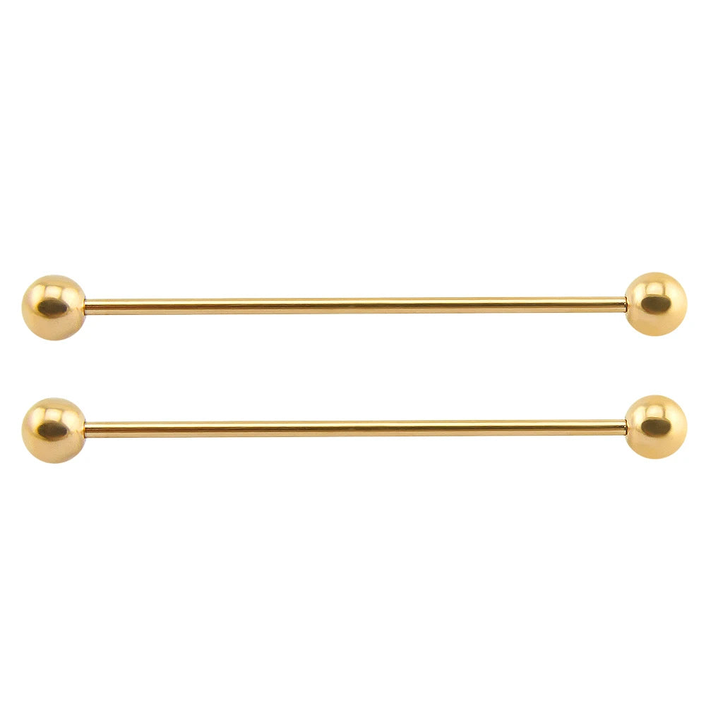 2 Pieces Long Industrial Barbell Fashion 14G/1.6m 50mm Ear Ring Piercing 5 Colors Earrings Piercing Jewelry