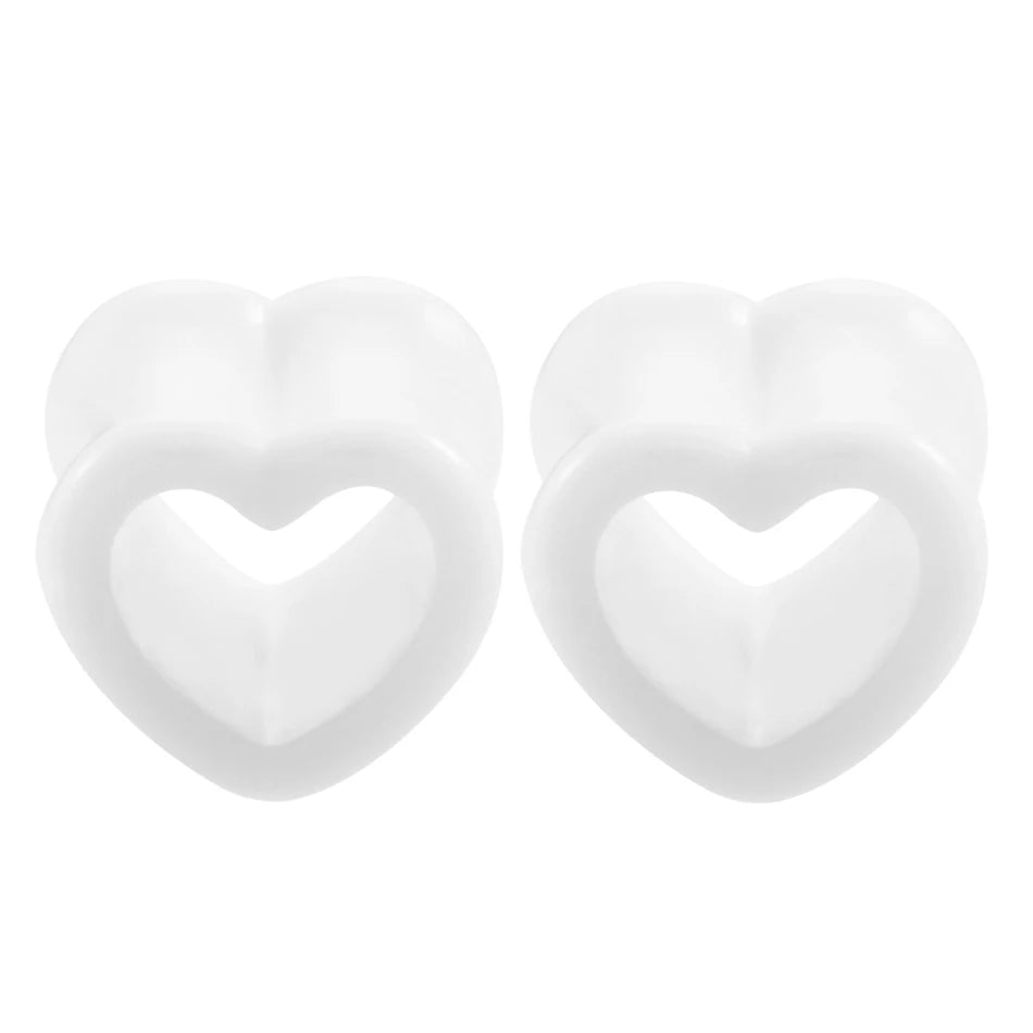 2Pcs/lot Acrylic Tunnels for Ears Heart Hollow Ear Plugs Tunnels Earlets Stretcher 4-12mm Ear Dilations Expanders Women Jewelry