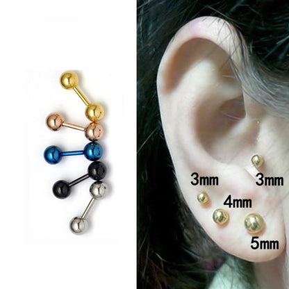 Stainless Steel Tragus Stud Earrings for Men and Women - 3pc Set