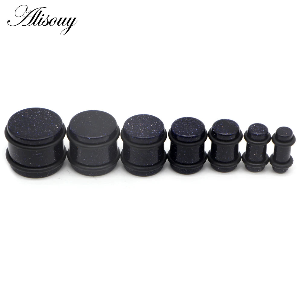 2PCS Natural Stone Ear Plugs Gauges Women Men Earrings Ear Flesh Tunnel Expander Ear Stretcher Body Piercing Jewelry 5mm-16mm