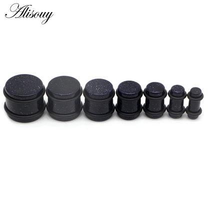 2PCS Natural Stone Ear Plugs Gauges Women Men Earrings Ear Flesh Tunnel Expander Ear Stretcher Body Piercing Jewelry 5mm-16mm