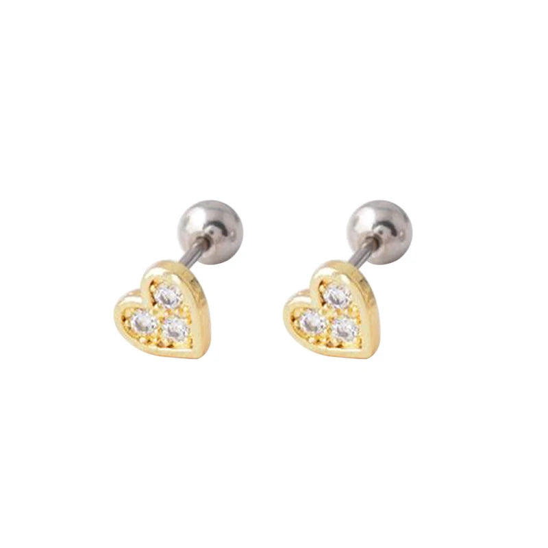 Versatile Heart-Shaped Stud Earrings - Multifunctional Body Jewelry for All Occasions