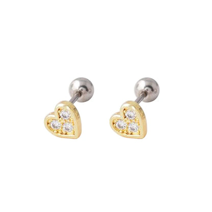 Versatile Heart-Shaped Stud Earrings - Multifunctional Body Jewelry for All Occasions