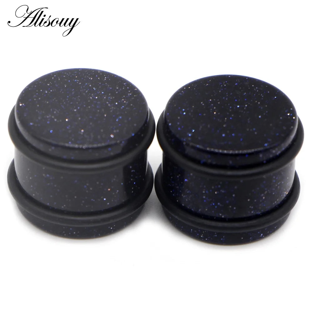 2PCS Natural Stone Ear Plugs Gauges Women Men Earrings Ear Flesh Tunnel Expander Ear Stretcher Body Piercing Jewelry 5mm-16mm