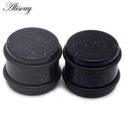 2PCS Natural Stone Ear Plugs Gauges Women Men Earrings Ear Flesh Tunnel Expander Ear Stretcher Body Piercing Jewelry 5mm-16mm