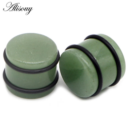 2PCS Natural Stone Ear Plugs Gauges Women Men Earrings Ear Flesh Tunnel Expander Ear Stretcher Body Piercing Jewelry 5mm-16mm