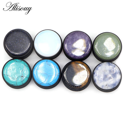 2PCS Natural Stone Ear Plugs Gauges Women Men Earrings Ear Flesh Tunnel Expander Ear Stretcher Body Piercing Jewelry 5mm-16mm