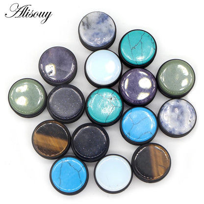 2PCS Natural Stone Ear Plugs Gauges Women Men Earrings Ear Flesh Tunnel Expander Ear Stretcher Body Piercing Jewelry 5mm-16mm