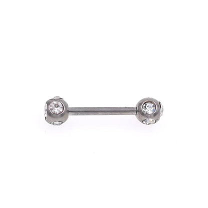 1Pc 10 Styles 1.2*10+4mm Zircon Ball Party Friendly Tongue Ring / Straight Barbell - Barbell Body Jewelry