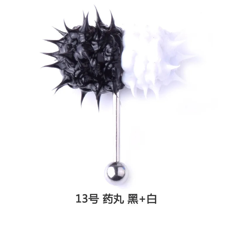 Women Men Tongue Piercing Vibrating Tongue Bar Rubber Stainless Steel Barbell Vibrating Body Piercing Stud Ring Punk Jewelry Hot