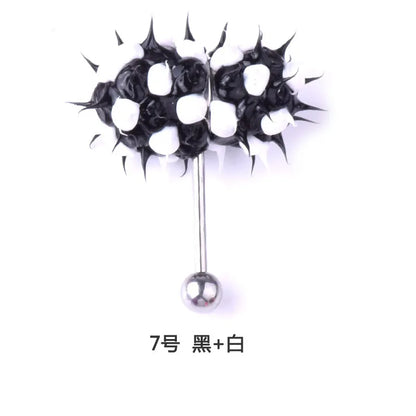 Women Men Tongue Piercing Vibrating Tongue Bar Rubber Stainless Steel Barbell Vibrating Body Piercing Stud Ring Punk Jewelry Hot