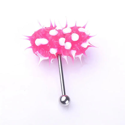 Women Men Tongue Piercing Vibrating Tongue Bar Rubber Stainless Steel Barbell Vibrating Body Piercing Stud Ring Punk Jewelry Hot