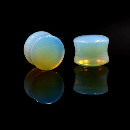 2PCS Heart Ear Plugs Natural Stone Ear Gauge Earring Flesh Tunnel Quartz Obsidian Opal Ears Expander Body Piercing 6-16mm