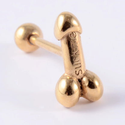 1PCS Surgical Steel Tongue Rings Punk Rock Style Hypoallergenic Piercing Tongue Nails Tongue Barbells Piercing Body Jewelry 14g