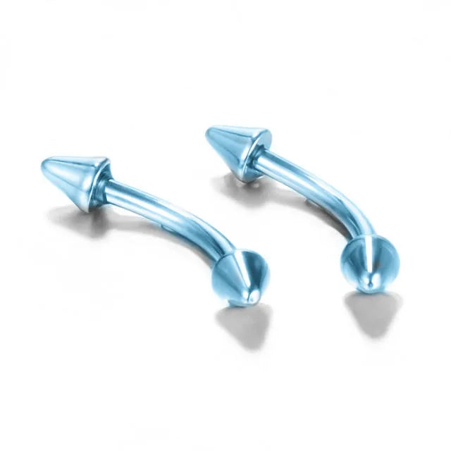 2PC Stainless Steel Eyebrow Piercing Barbell 16G Curved Barbell Piercing Jewelry Tongue Piercing Snake Bite Helix Tragus Earring