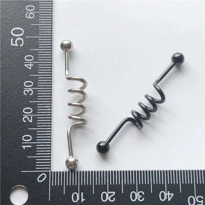 14G Cross Industrial Barbell Piercing Heart Earring Straigh Bar Cartilage Ear Piercing Barbells Body Jewelry Ear Piercing Ring