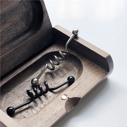 14G Cross Industrial Barbell Piercing Heart Earring Straigh Bar Cartilage Ear Piercing Barbells Body Jewelry Ear Piercing Ring