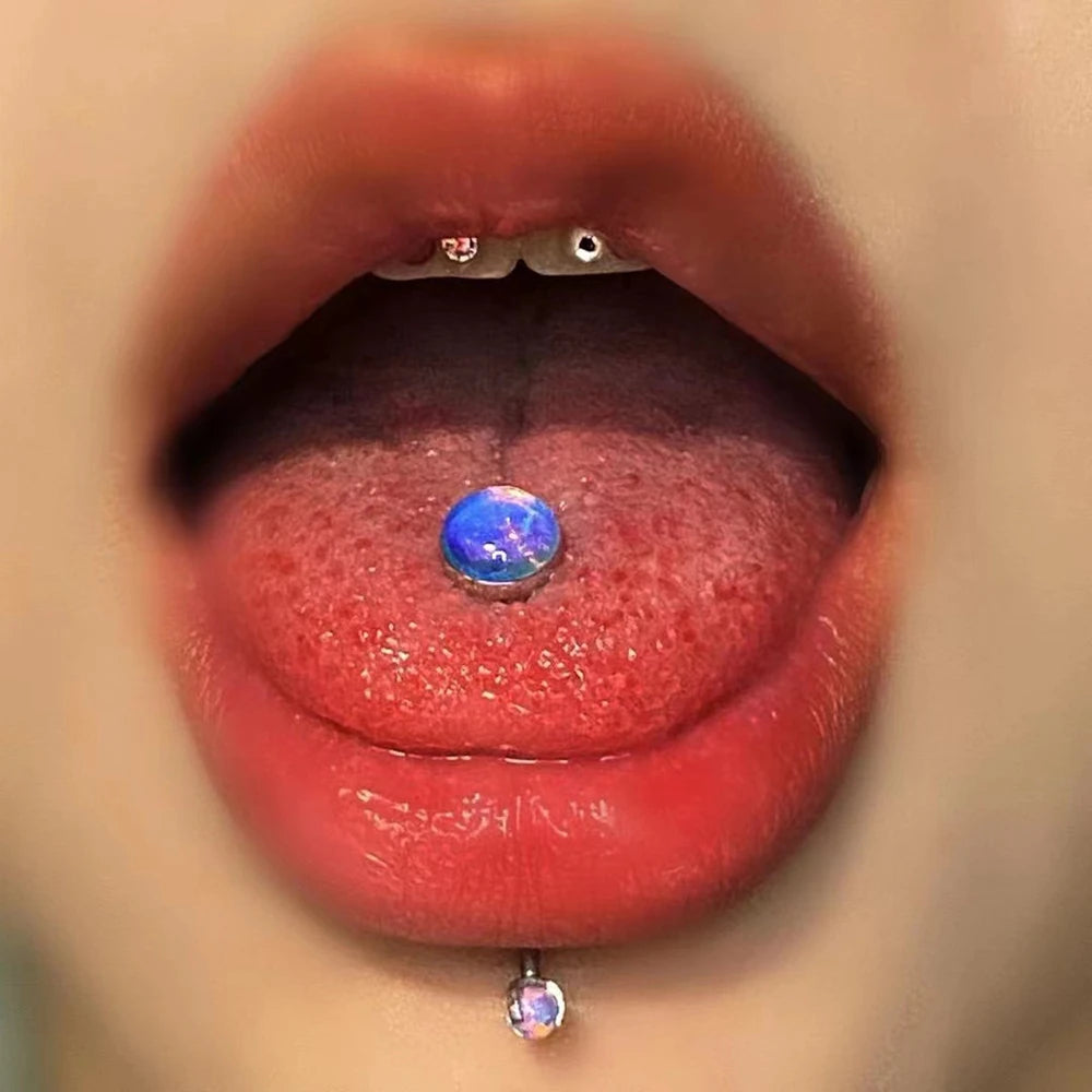 Elegant Titanium Tongue Ring for Women - Versatile and Comfortable Body Jewelry