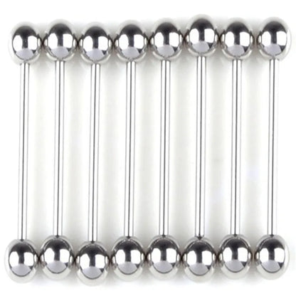 10Pcs Tongue Nipple Rings Ear Plug Rings Bars Barbell Punk Style Body Piercing Jewelry