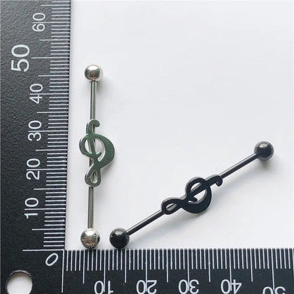 14G Cross Industrial Barbell Piercing Heart Earring Straigh Bar Cartilage Ear Piercing Barbells Body Jewelry Ear Piercing Ring