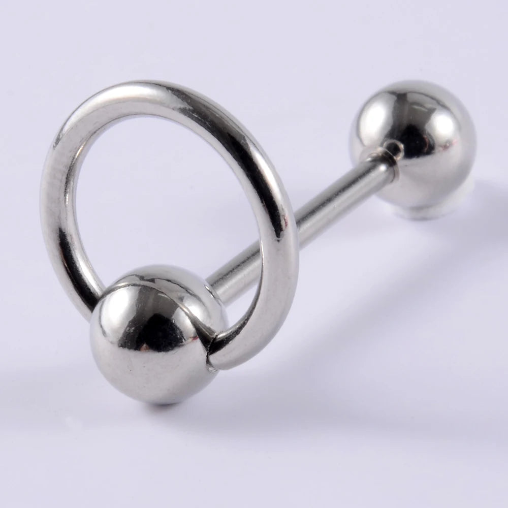 1PCS Surgical Steel Tongue Rings Punk Rock Style Hypoallergenic Piercing Tongue Nails Tongue Barbells Piercing Body Jewelry 14g