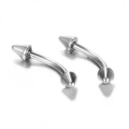 2PC Stainless Steel Eyebrow Piercing Barbell 16G Curved Barbell Piercing Jewelry Tongue Piercing Snake Bite Helix Tragus Earring