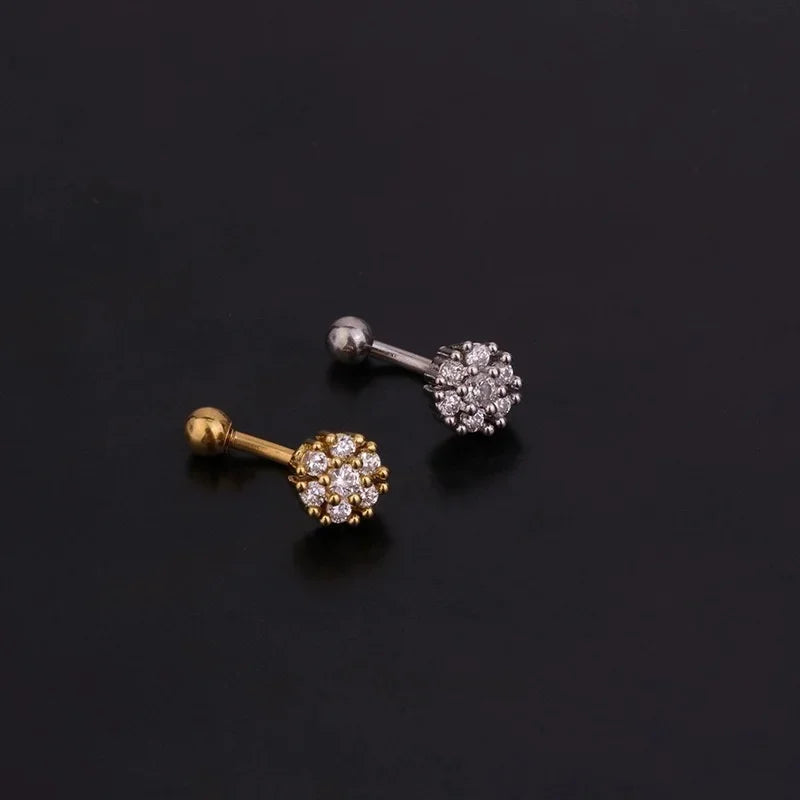 Flower Star Curved  Eyebrow Piercing Bar Colour Ball Barbell Curve Banana Cartilage Ear Piercing