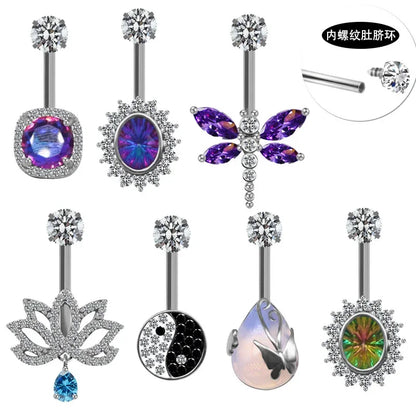 Trendy Stainless Steel Belly Button Ring for Versatile Styles
