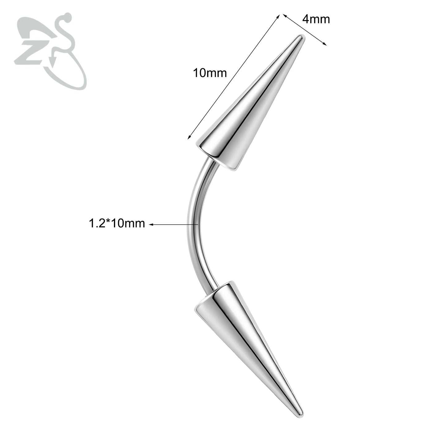 Versatile Black Stainless Steel Long Spike Eyebrow Ring for Any Occasion