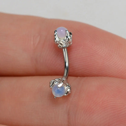 1PC Stainless Steel Curved Barbells Opal Eyebrow Rings Dragon Claw CZ  Eyebrow Studs Ear Cartilage Tragus Body Piercing Jewelry