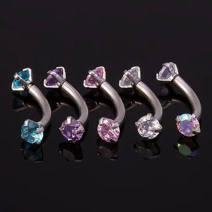 5PCS Crystal Eyebrow Piercing Set Curved Barbell Piercings Rook Earring Bulk Helix Stud Tragus Earrings Cartilage Jewelry Labret