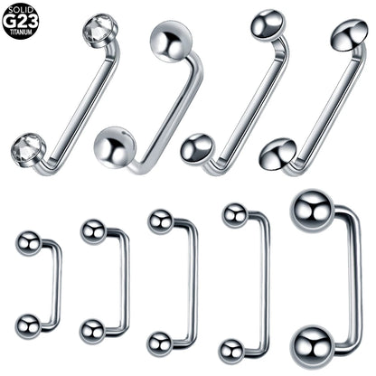 1PC Titanium 16G 14G External&Internal Thread Surface Bar Industrial Barbell CZ Micro Dermal Anchors Ring Piercings Sexy Jewelry