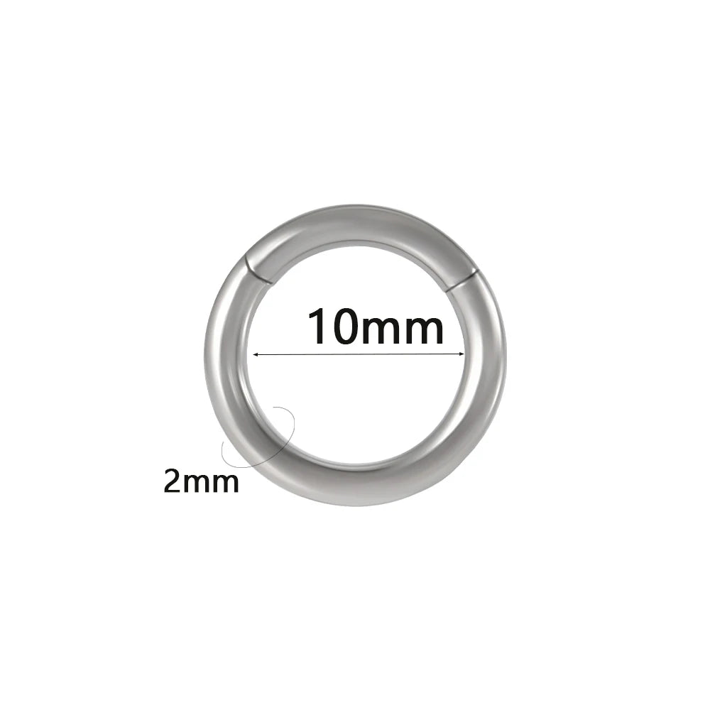 Versatile Surgical Steel Septum Clicker for All Occasions - Hinged Segment Ring
